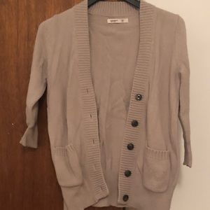 Cropped Arm Beige Cardigan (XS)